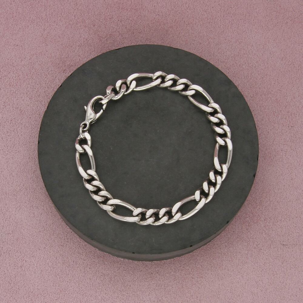 james avery sterling silver mens figaro chain bracelet size 8in